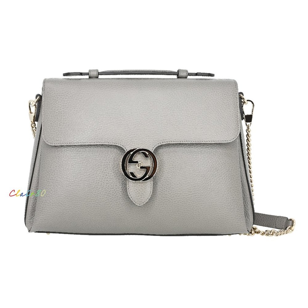 Gucci 510306 GG Interlocking Large Leather Shoulder Bag
